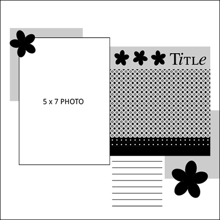 450x450 Scrapbook Sketch For 5x7 Photo - Scrapbooking Sketch