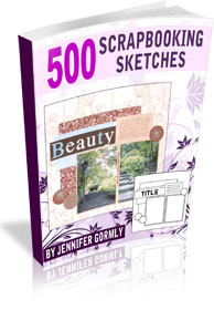 194x280 500 Scrapbooking Sketches E Book - Scrapbooking Sketch