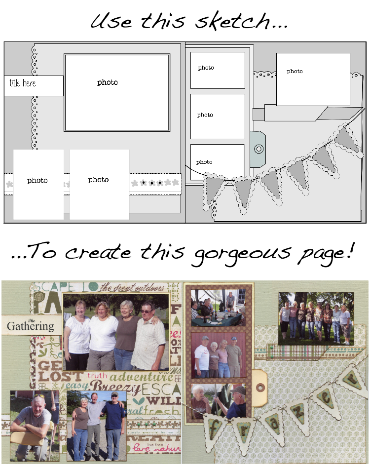 750x950 525 Scrapbooking Sketches To Inspire Your Pages! - Scrapbooking Sketch