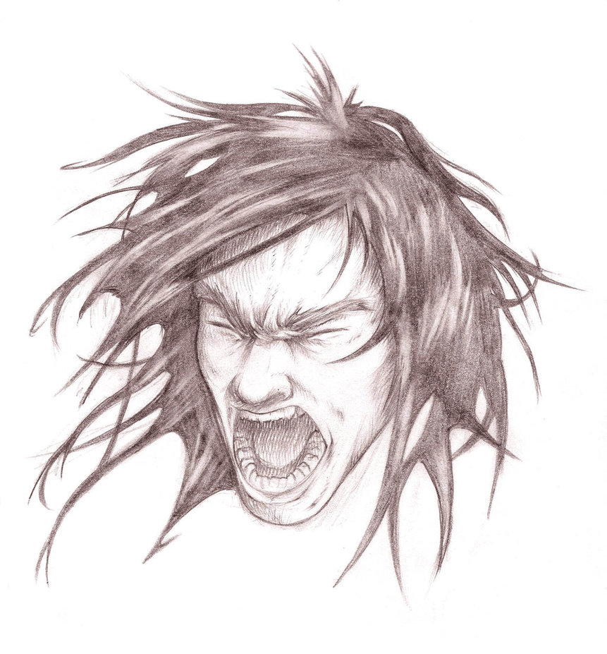 screaming person sketch