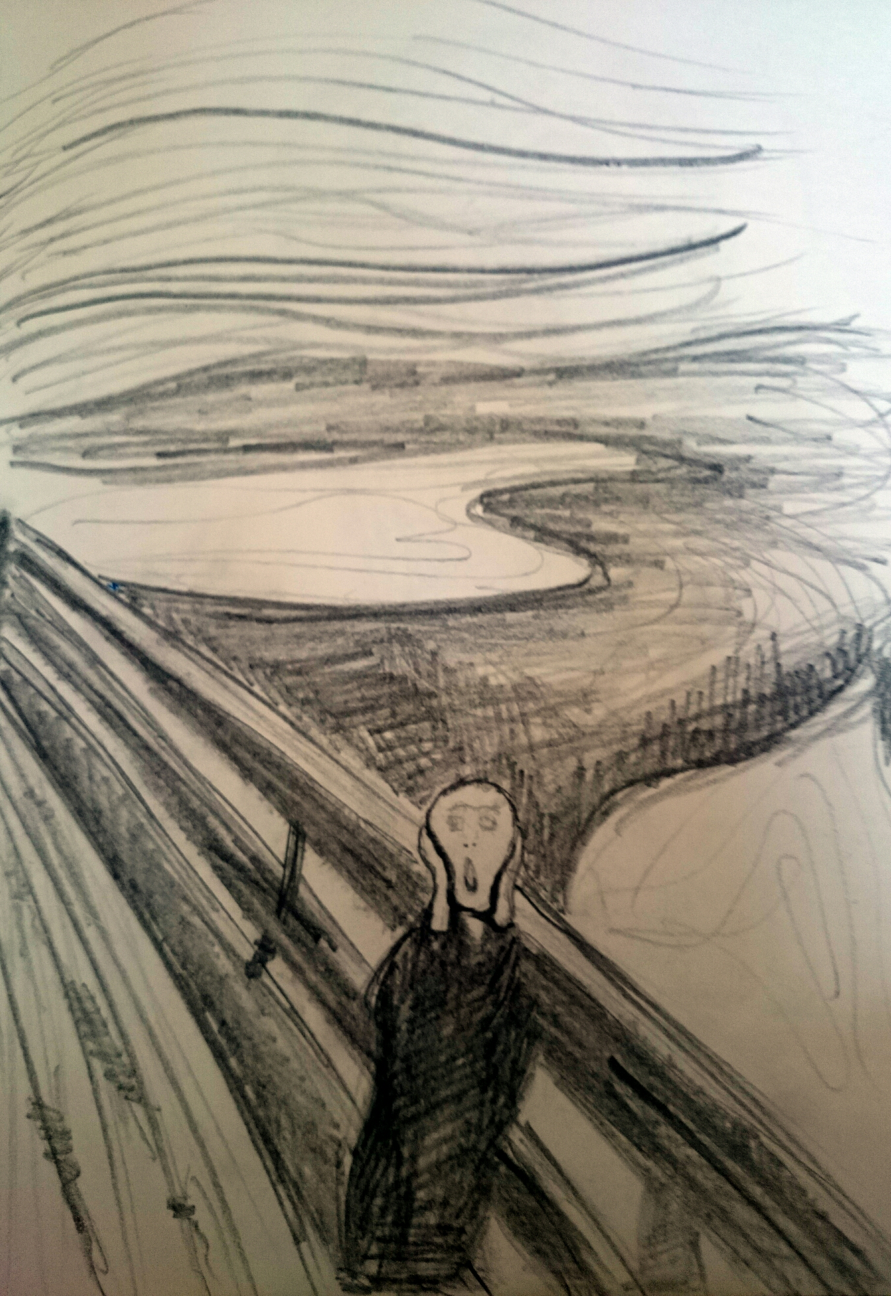1804x2624 The Scream By Edvard Munch Sketch Adolescentia - Scream Sketch