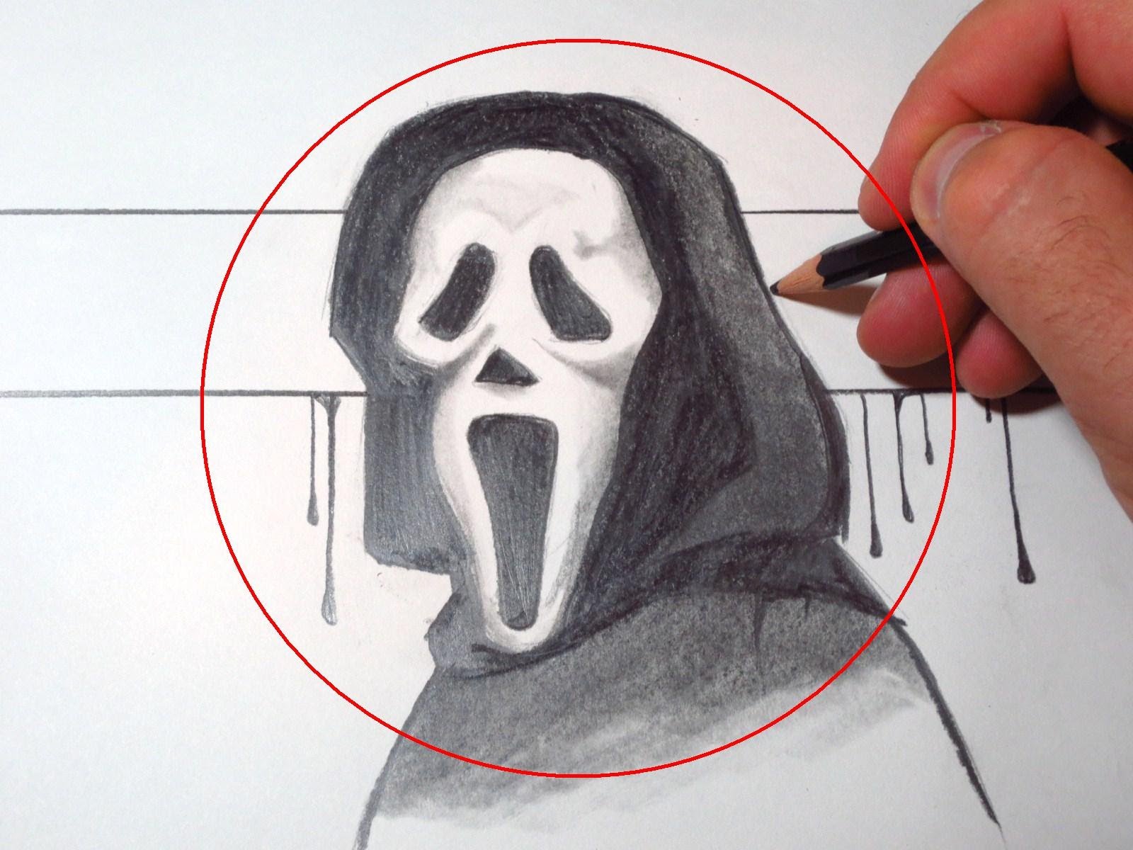 1600x1200 How To Draw Scream Mask (Ghostface) - Screaming Face Sketch