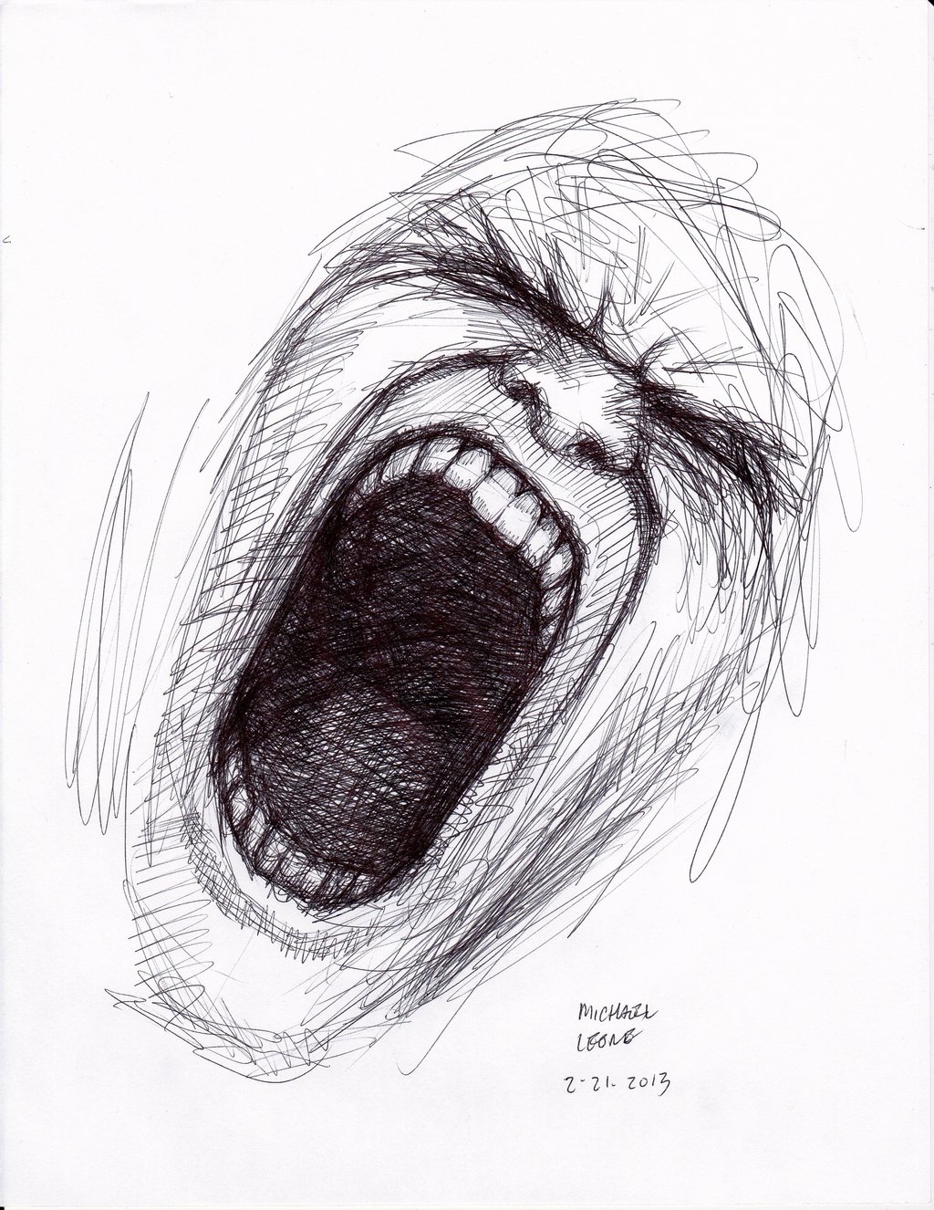 Screaming Face Sketch at Explore collection of