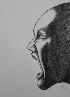 screaming person sketch