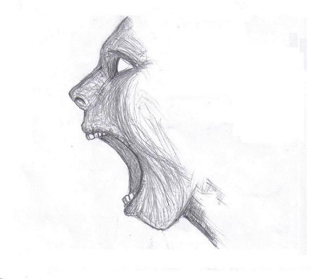 673x573 Screaming Face By Mungobohne Solo Yo Draw - Screaming Face Sketch