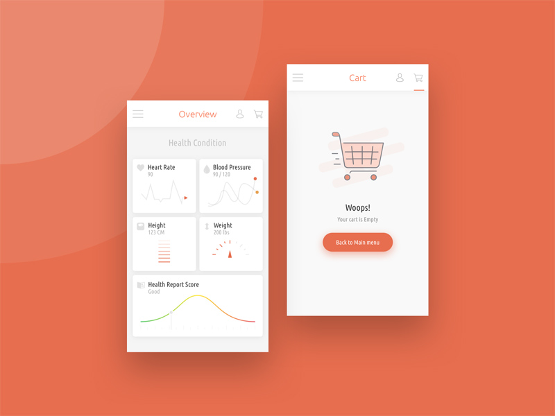 800x600 Medical Dashboard Amp Empty State Screen - Screen Sketch