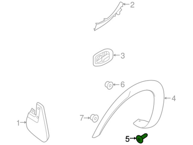 640x480 Nissan Standard Bolts Mud Guard Screw 01451 00891 - Screw Sketch