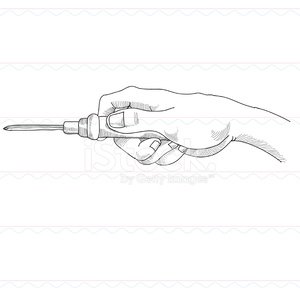 300x299 Sketch,screwdriver, Hand Stock Vectors - Screwdriver Sketch