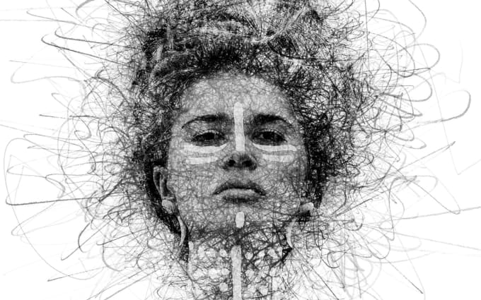 680x425 Draw An Artistic Scribble Sketch Portrait By Lionesse - Scribble Sketch