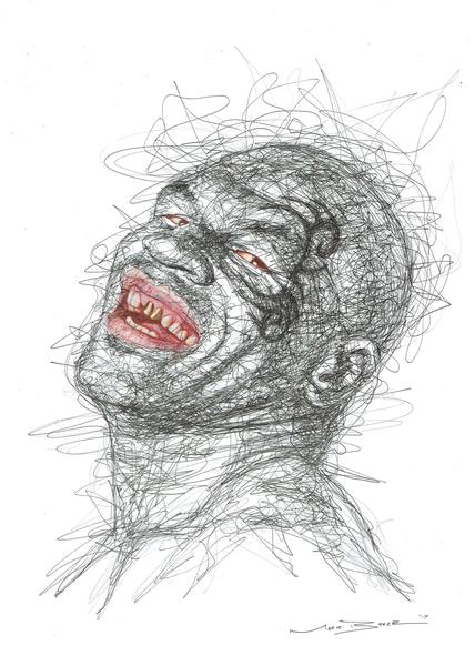 428x600 Mike Tyson Scribble Sketch Mark Baker Art Amp Apparel - Scribble Sketch