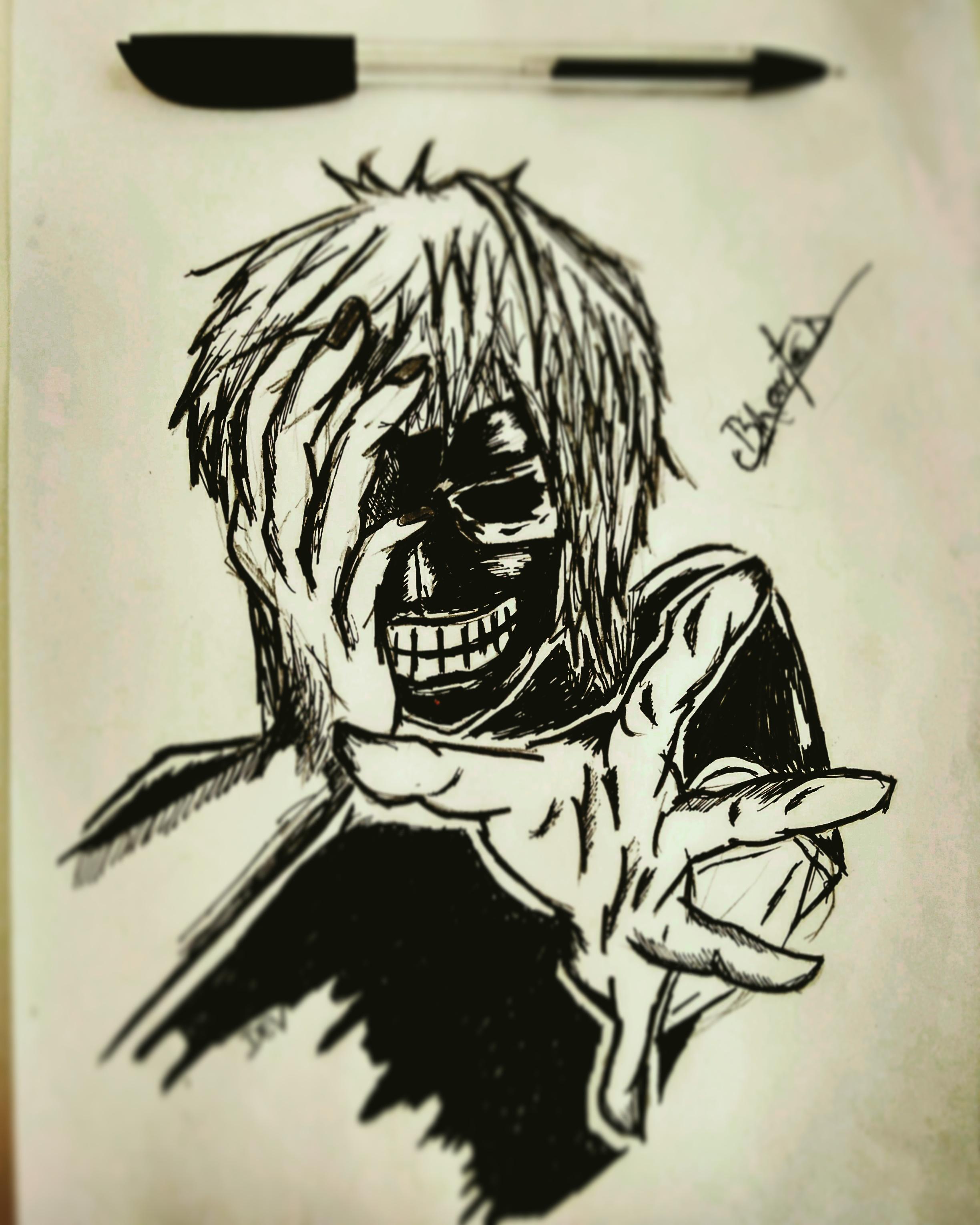 2448x3060 Quick Scribble Sketch Fan Art I Made Of Kaneki. Hope You Like It - Scribble Sketch
