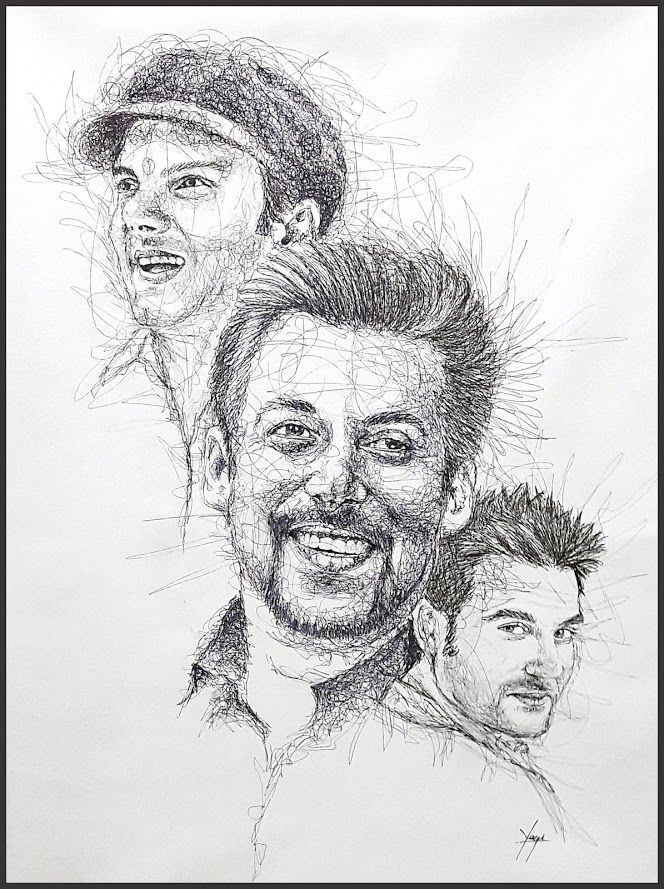 664x889 Bollywood - Scribble Sketch