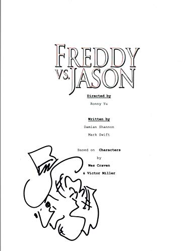 385x498 Robert Englund Freddy Vs Jason Movie Script Whand Drawn Sketch - Script Sketch