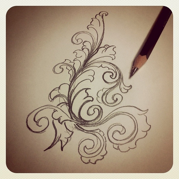 612x612 Pencil - Scroll Sketch