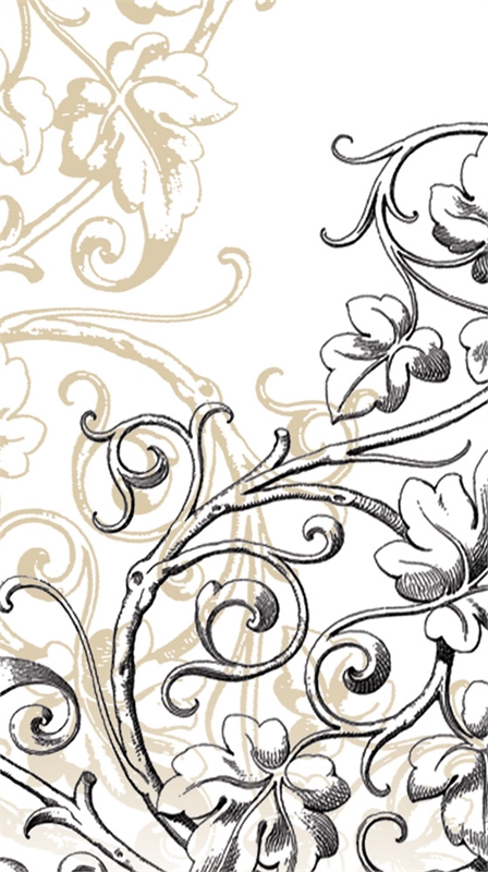 448x800 Sketch Scroll, Paper Cloth Guest Towel, 24 Ct - Scroll Sketch