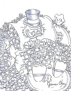 233x300 Scrooge Mcduck Original Comic Art Pencil Sketch 8 By Comic Artist - Scrooge Mcduck Sketch