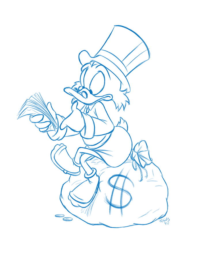 695x900 Scrooge Mcduck By Animalqwacker - Scrooge Mcduck Sketch