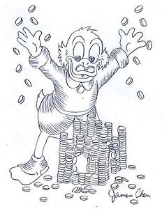 232x300 Scrooge Mcduck Original Comic Art Pencil Sketch 2 By Comic Artist - Scrooge Sketch
