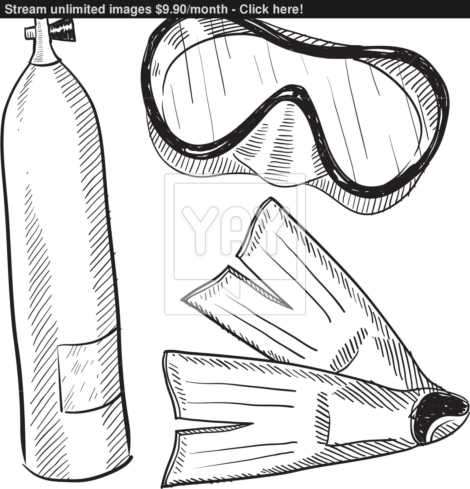 1540x1600 Scuba Diving Sketch Vector - Scuba Diver Sketch