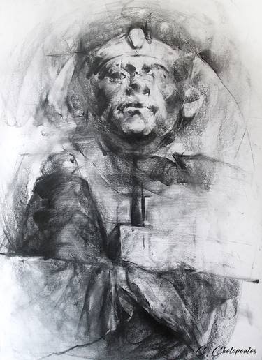 375x516 Pharaoh Art, Mythology, Original Artwork, Portrait, Life Drawing - Sculpture Sketch