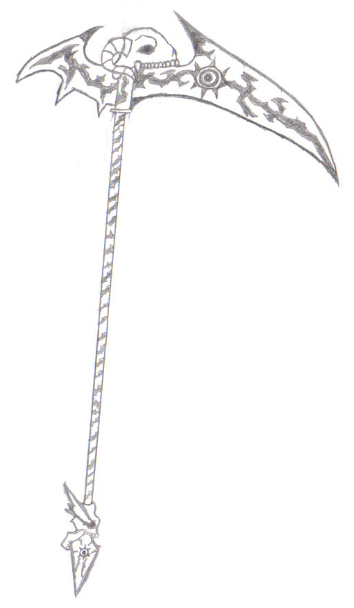 510x875 Scythe Coloring Pages - Scythe Sketch