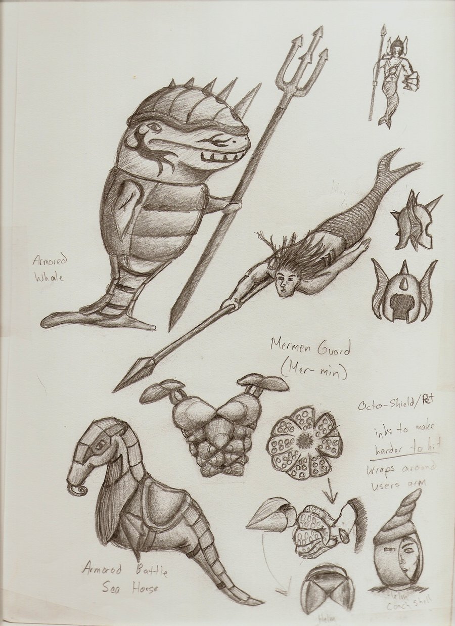 900x1238 Sea Creature Sketches By Bobbosce - Sea Creature Sketch