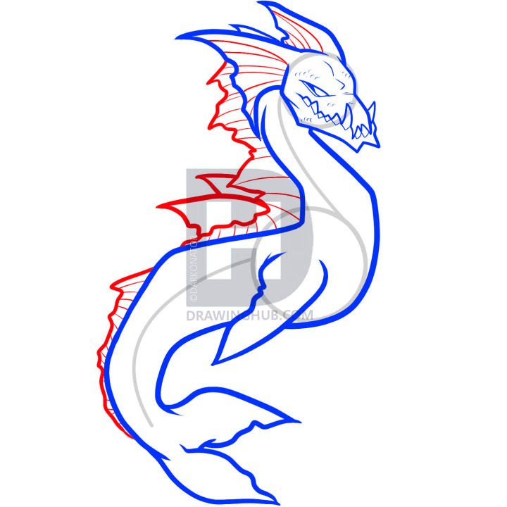 720x720 How To Draw A Sea Creature, Sea Creature, Step By Step, Drawing - Sea Monster Sketch