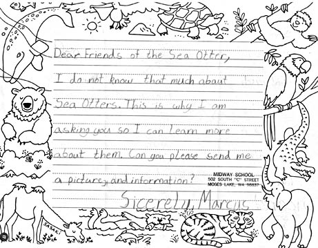 461x359 Kids Drawing Friends Of The Sea Otter Sea Otterfriends Of - Sea Otter Sketch