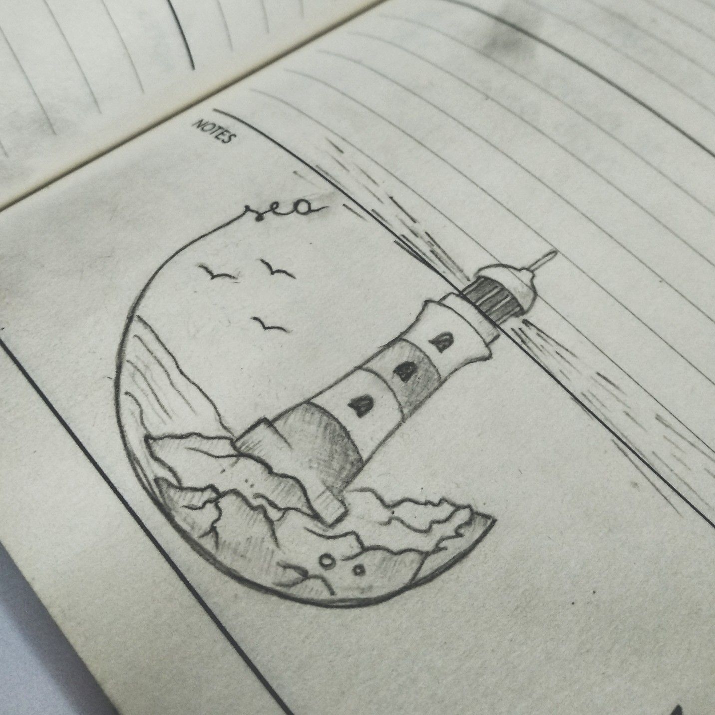 1432x1432 Lighthouse - Sea Sketch