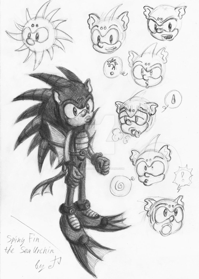 756x1058 Spiny Fin The Sea Urchin By Karin Karukami - Sea Urchin Sketch