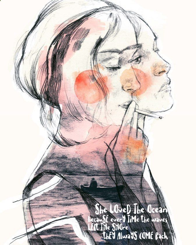 673x842 Drawing Pencil Portraits - Sea Waves Sketch