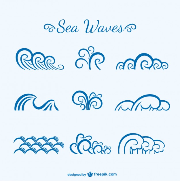625x626 Sea Waves Sketch Vector Free Download - Sea Waves Sketch