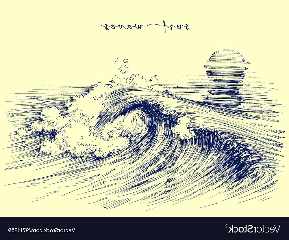 1000x832 Best Surf Waves Sea Graphic Ocean Wave Sketch Vector Design - Sea Waves Sketch