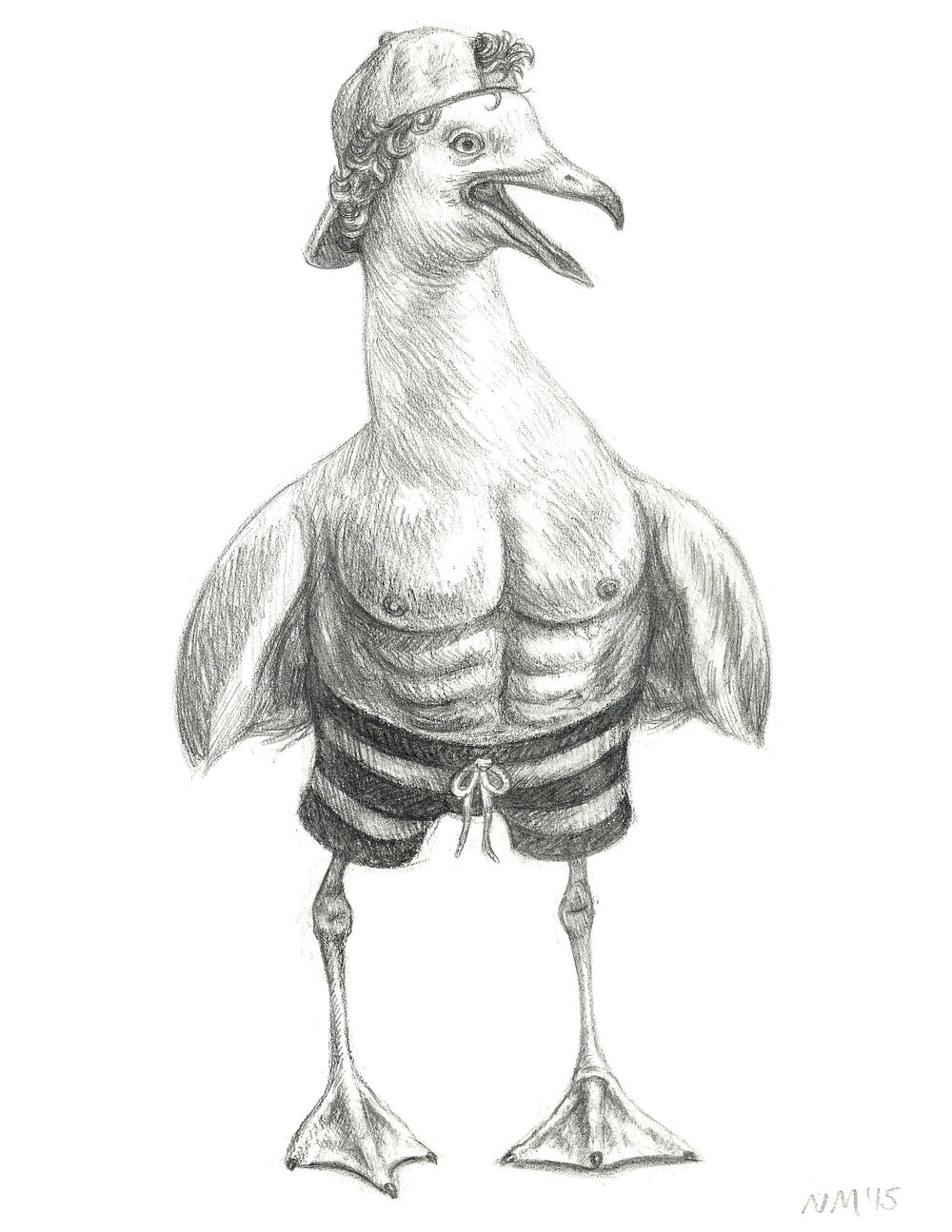 1000x1295 Works On Paper Nathan Margoni - Seagull Sketch