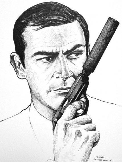 429x568 Sean Connery, Copic Pen, 14x20 Drawing - Sean Connery Sketch