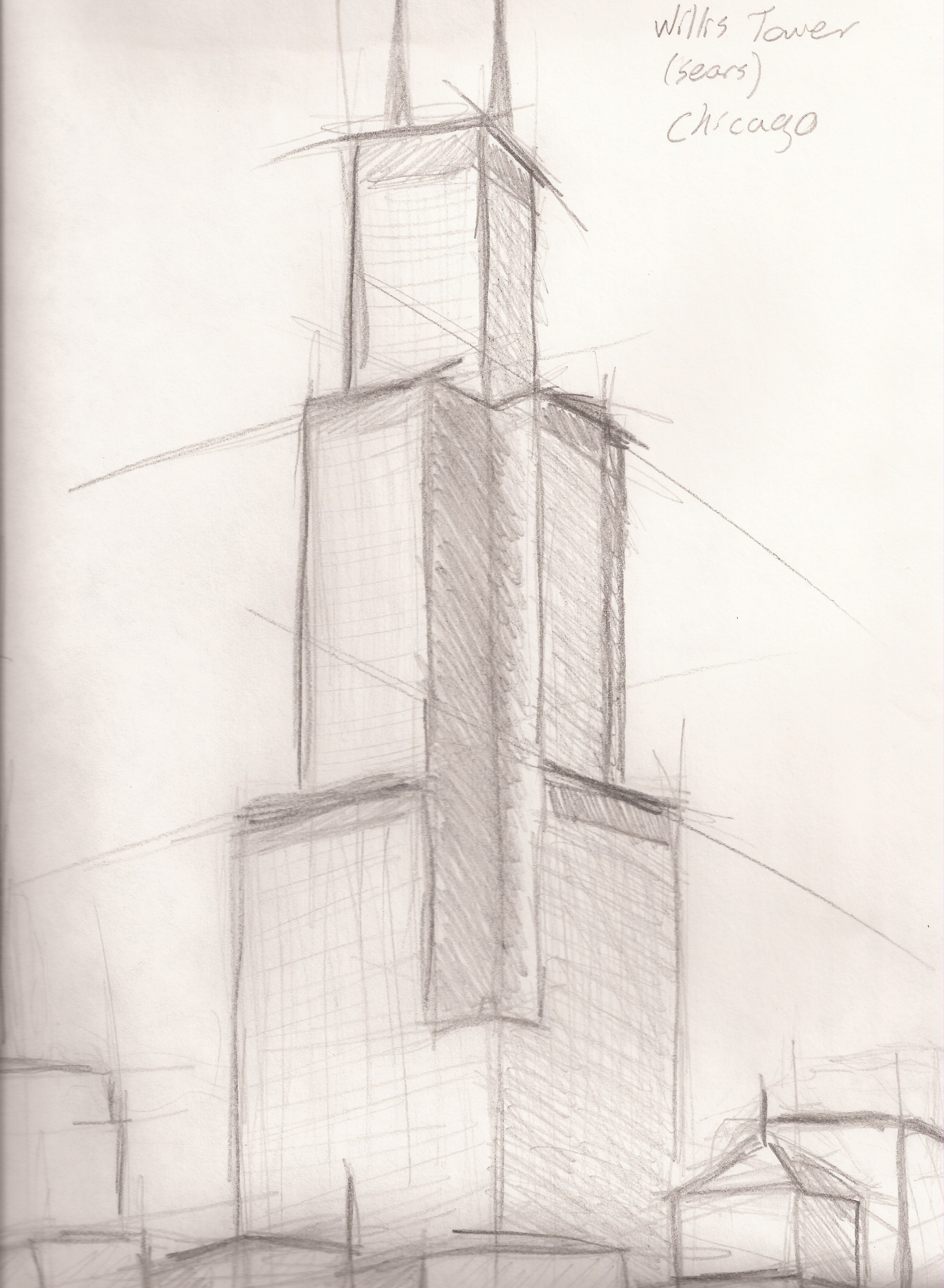 2514x3429 Willis Tower Experiencing Chicago Art - Sears Tower Sketch