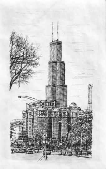 340x541 Chicago, Sears Tower 2003 - Sears Tower Sketch