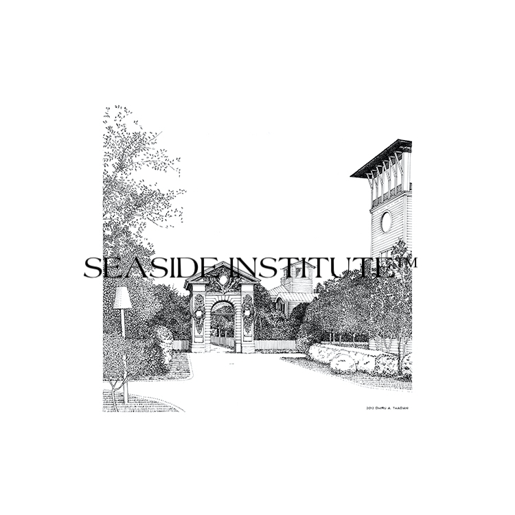 750x750 Odessa Street Entry From Watercolor By Dhiru Thadani Seaside - Seaside Sketch