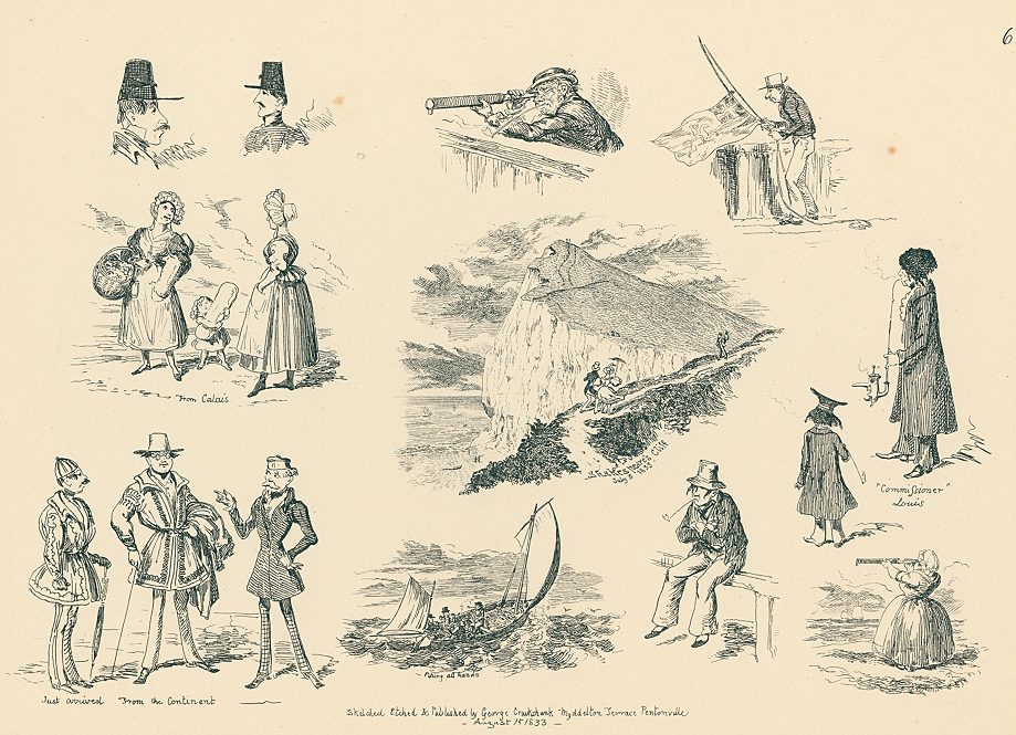 919x665 Old And Antique Prints And Maps Seaside Sketches, Caricature By - Seaside Sketch