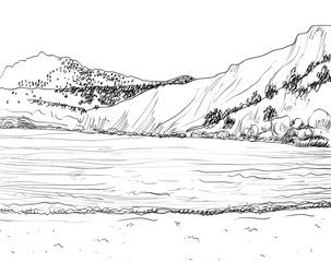 303x240 Seaside Sketches Photos, Royalty Free Images, Graphics, Vectors - Seaside Sketch