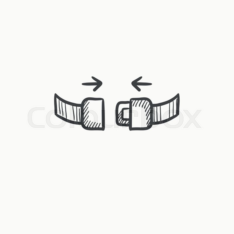 800x800 Seat Belt Vector Sketch Icon Isolated On Background. Hand Drawn - Seat Sketch