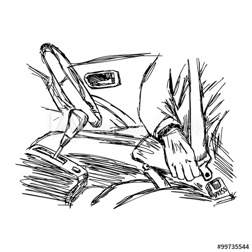 500x500 Illustration Vector Doodle Hand Drawn Of Sketch Hand Fastening - Seat Sketch