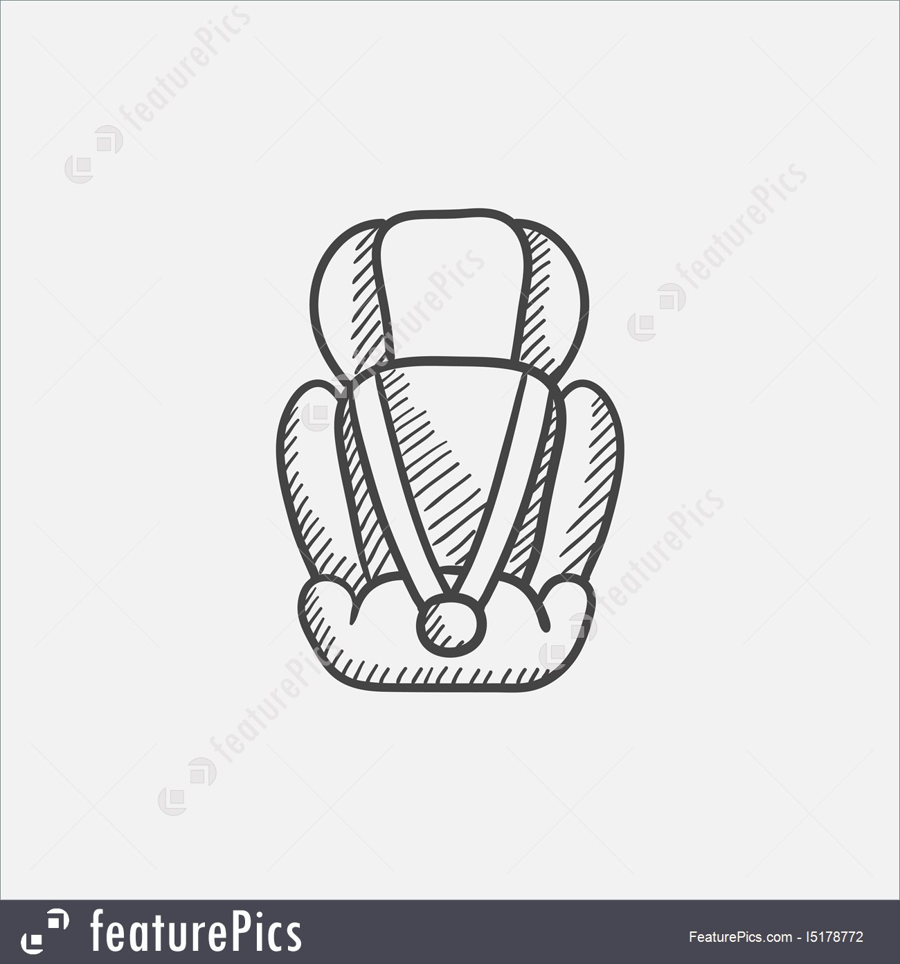 1300x1392 Baby Car Seat Sketch Icon. Illustration - Seat Sketch