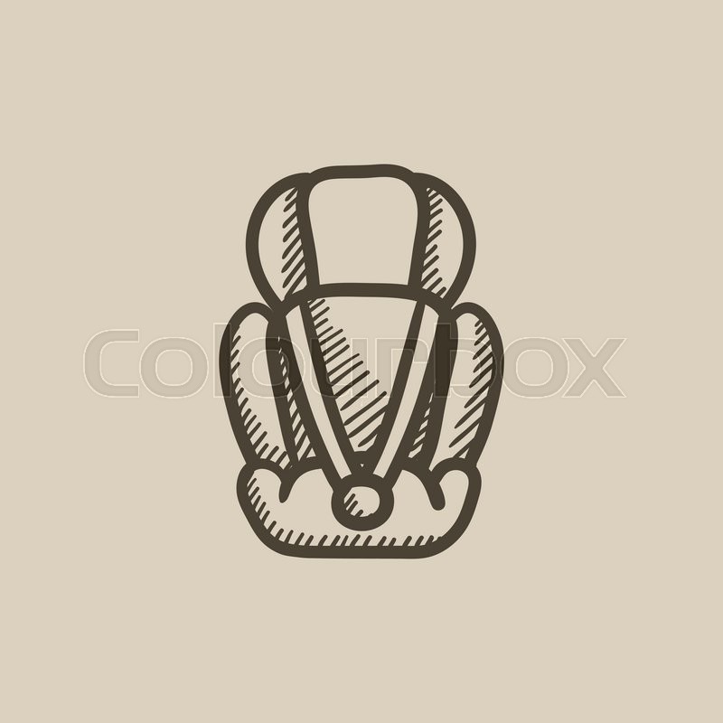 800x800 Baby Car Seat Vector Sketch Icon Isolated On Background. Hand - Seat Sketch