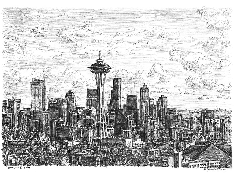 765x568 Seattle Skyline - Seattle Skyline Sketch