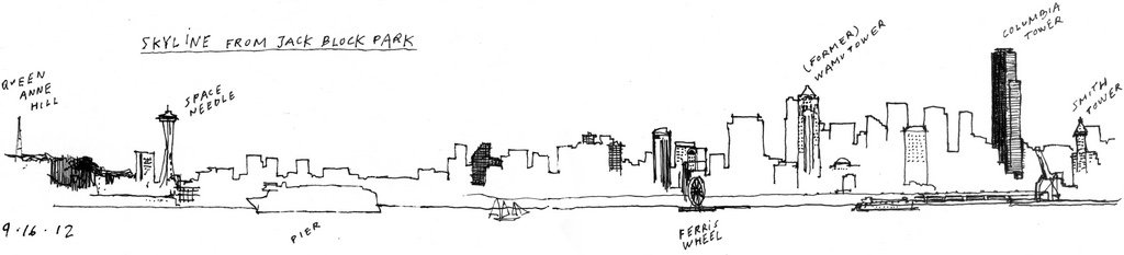 1024x233 Dissecting The Skyline From Jack Block Park The Seattle Times - Seattle Skyline Sketch