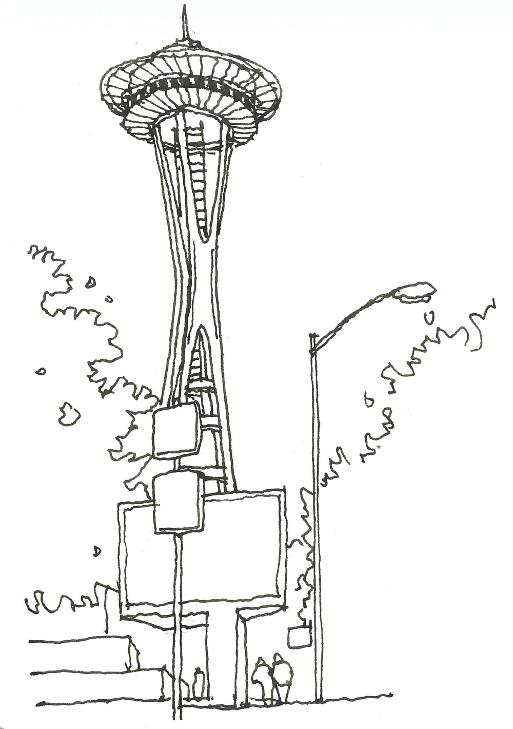 Сиэтл башня Спейс Нидл чертежи