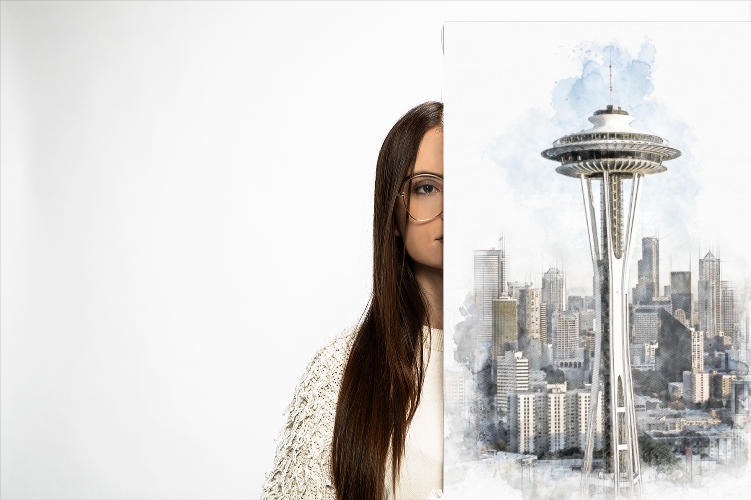 1501x1000 Seattle Space Needle Sketch By Cornel Vlad - Seattle Space Needle Sketch