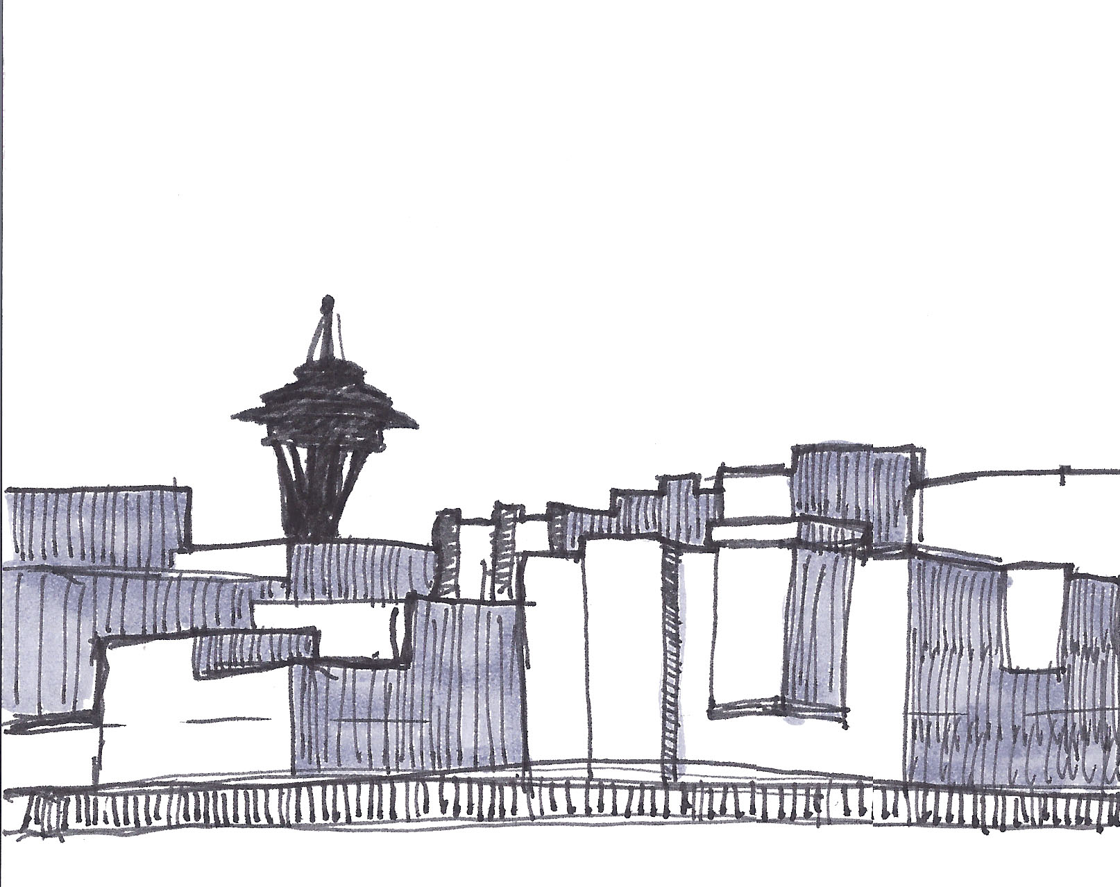 1614x1278 Space Needle 3 Dreaming Of Landscapes - Seattle Space Needle Sketch