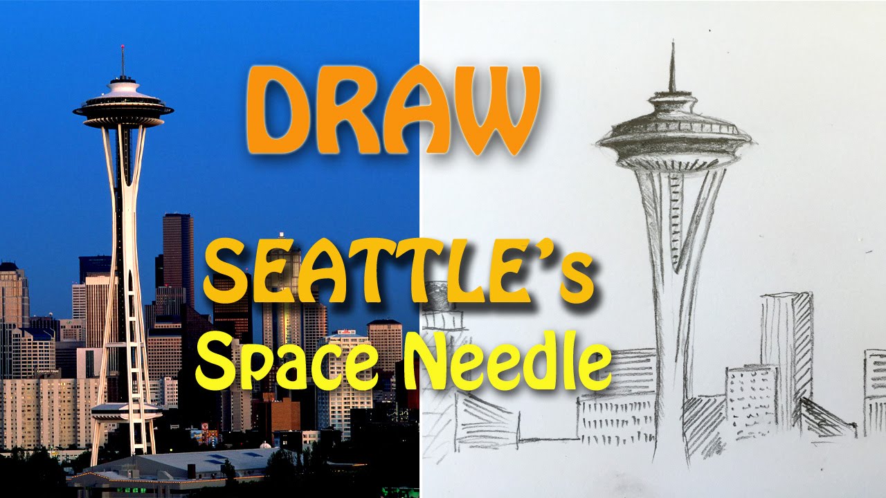 1280x720 How To Draw The Space Needle In Seattle - Seattle Space Needle Sketch
